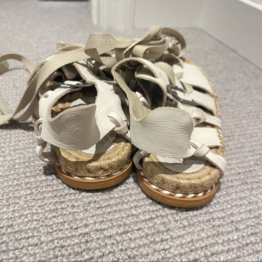 Free People x Matisse Tabi Tie Sandals in Cream - Picture 6 of 8